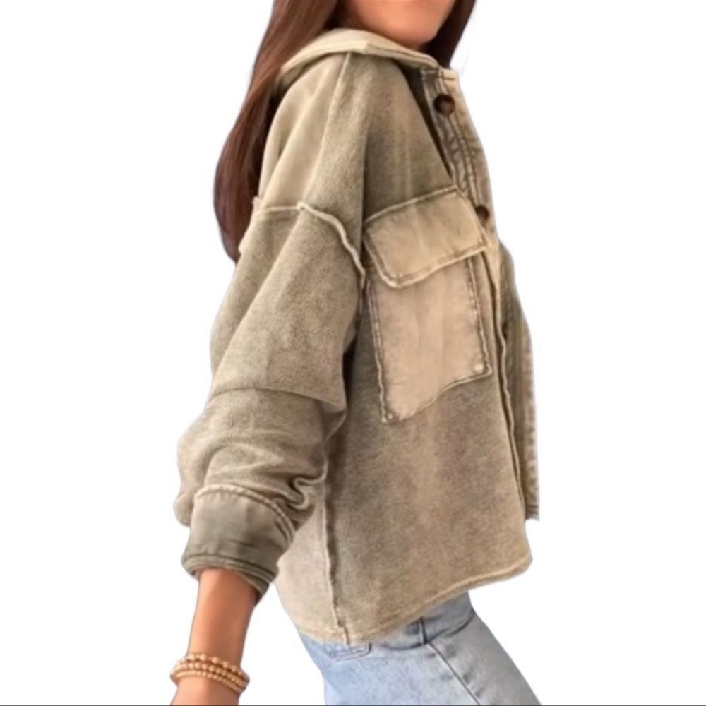 Fate blush Terry shacket, size xs - Picture 3 of 6